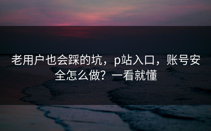 老用户也会踩的坑，p站入口，账号安全怎么做？一看就懂